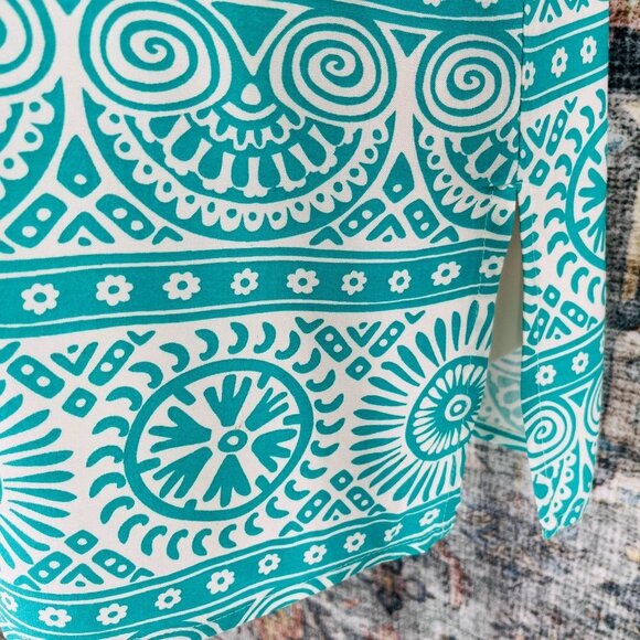 Mud Pie Racerback Halter Dress Swim Coverup Size S Teal Sleeveless V Neck - Picture 5 of 10